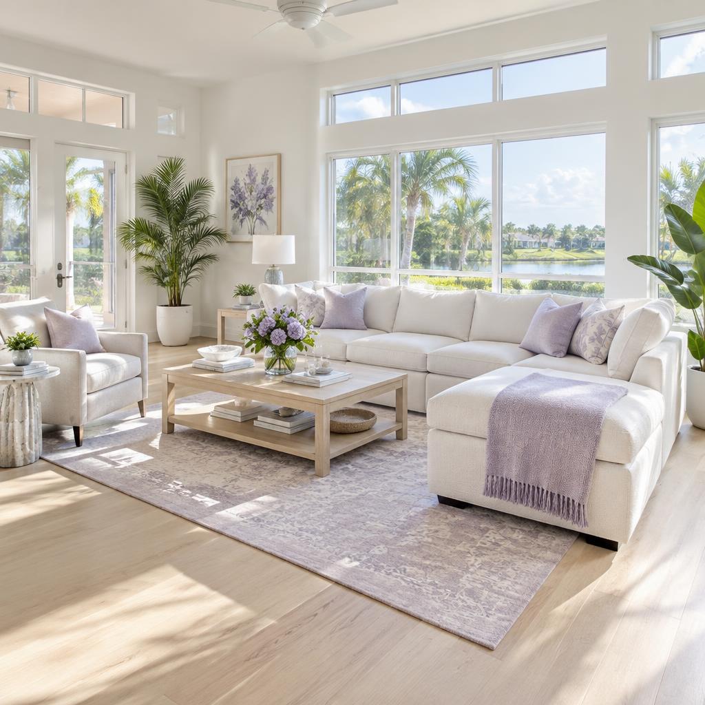 A bright, freshly cleaned living room